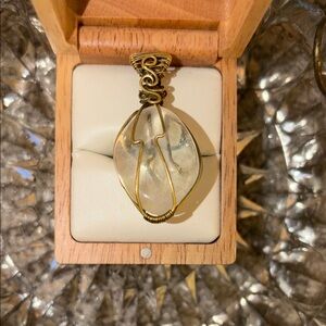 Elegant Gold and Silver Wire Wrapped Pendant